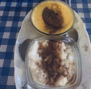 Natilla y arroz con leche de coco  at Somos Lo Que Comemos in Tenerife