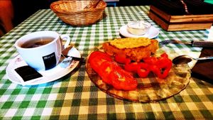 omelet from chickpeas and potatoes  at Somos Lo Que Comemos in Tenerife