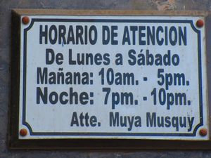 Hours as of Feb 2019 at Muya Vegan Cafe - Maybe closed in Trujillo