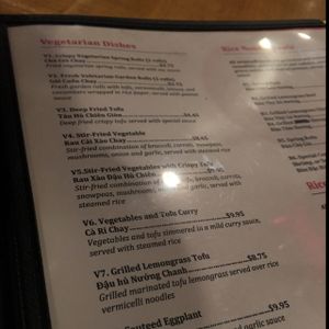 vegetarian dishes  at Xuan Saigon in Leesburg