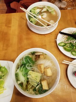 Vegetable pho with extra vegetables at Xuan Saigon in Leesburg