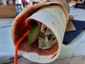 Cigkofte wrap at Cigköftem in Arnhem