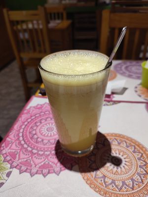 Orange ginger juice at RasLok in Buenos Aires