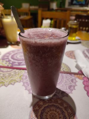 Berry coconut milk smoothie at RasLok in Buenos Aires