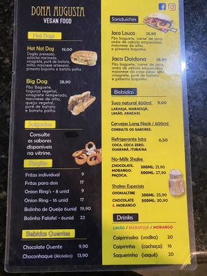 Menu Jan 2023  at Dona Augusta in Sao Paulo