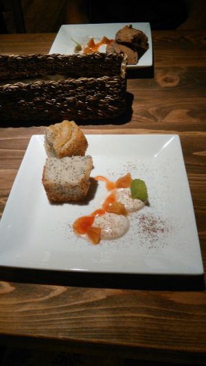 Cake with lemon and chia seeds at Veg Out in Kyoto