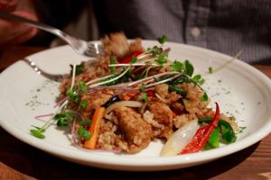 tempeh rice at Veg Out in Kyoto