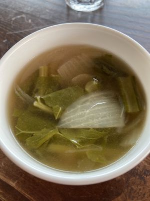 This soup was fantastic   at Veg Out in Kyoto