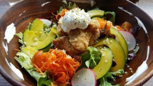 Buddha bowl at Veg Out in Kyoto