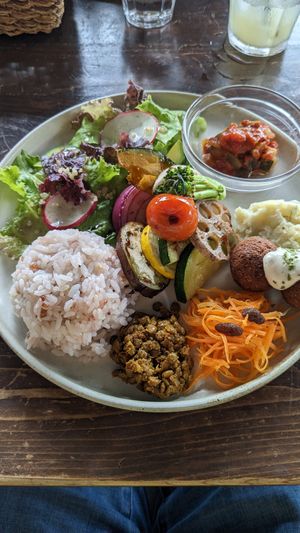 Mixed dish at Veg Out in Kyoto