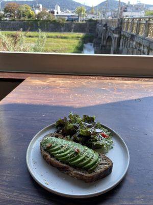Avocado toast  at Veg Out in Kyoto