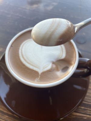 Mocha foam!  at Veg Out in Kyoto