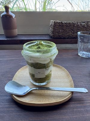Matcha Soy Tiramisu.  at Veg Out in Kyoto