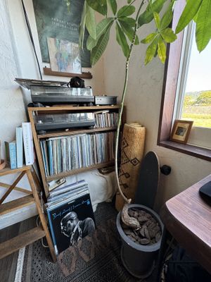 Inside (1/2). Music and Decoration corner.  at Veg Out in Kyoto