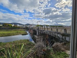 View of the river and hills. at Veg Out in Kyoto