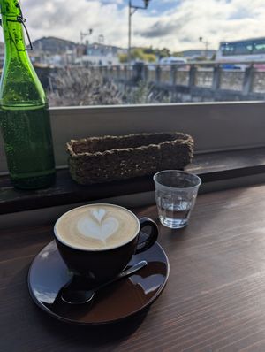 Oat latte at Veg Out in Kyoto