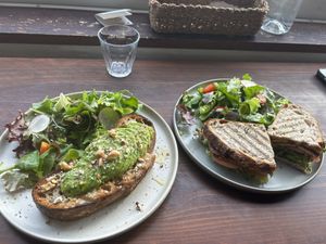 Avocado toast and BLT. Delicious bread #Veganuary at Veg Out in Kyoto