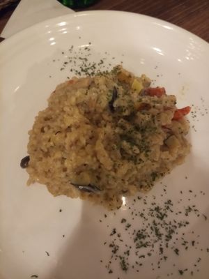 Green curry risotto at Veg Out in Kyoto