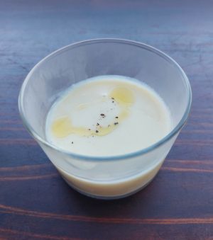 Potato soup (comes with the Buddha Bowl) at Veg Out in Kyoto