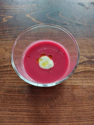 Beets soup at Veg Out in Kyoto