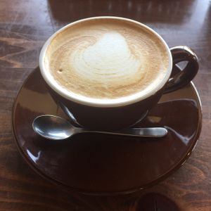 Coffee with nondairy milk~ at Veg Out in Kyoto