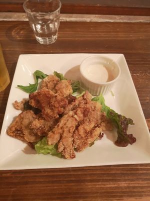 Deep fried soymeat at Veg Out in Kyoto