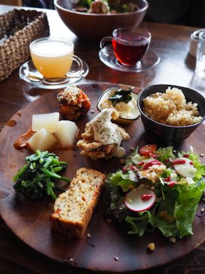 Great Japanese plate at Veg Out in Kyoto