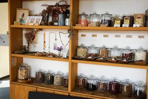 inside at Veg Out in Kyoto