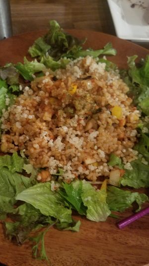 Balinese salad with fried tempeh
 at Veg Out in Kyoto