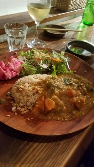 tomato coconut curry at Veg Out in Kyoto