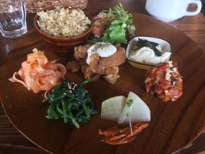 Main plate. at Veg Out in Kyoto