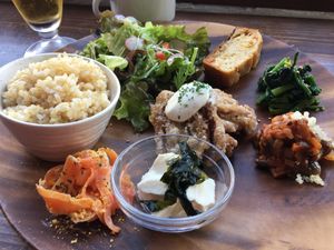 Obanzai plate at Veg Out in Kyoto