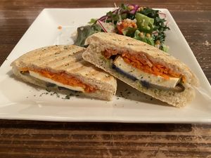 Vegan panini at Veg Out in Kyoto
