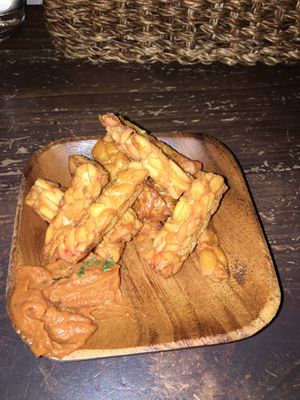 Fried tempeh at Veg Out in Kyoto