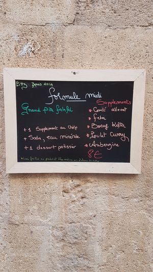 lunch menu 09/20 at Pittz in Aix-en Provence