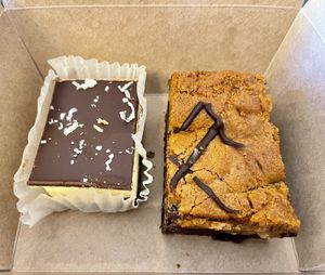 Nanaimo bar (amazing) and a brookie  at Valhalla Bakery in Orlando