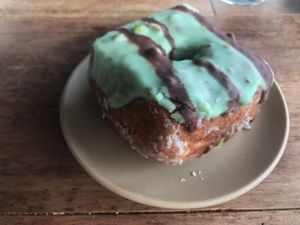 Pistachio chocolate donut  at Valhalla Bakery in Orlando