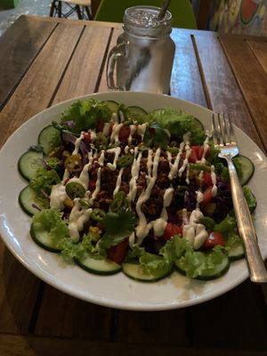 This was the taco salad I believe….  at VegetaBowl in Koh Tao