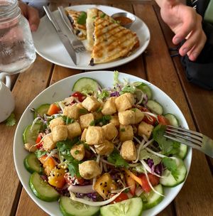 Zen bowl and seitan quesadilla   at VegetaBowl in Koh Tao
