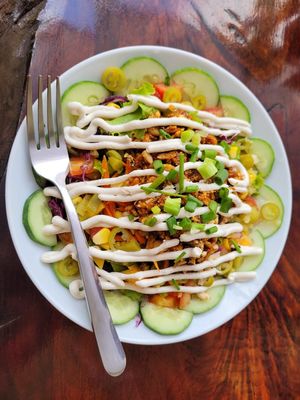 Bowl with BBQ Jack fruit at VegetaBowl in Koh Tao