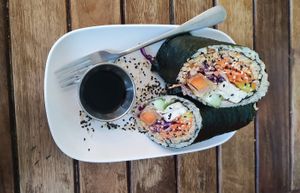 Teriyaki Sushi Burrito at VegetaBowl in Koh Tao