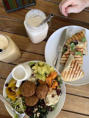 Falafel salad+ Quesadilla   at VegetaBowl in Koh Tao