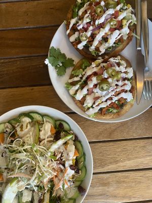 Sweet and sour bowl and sriram tostadas   at VegetaBowl in Koh Tao