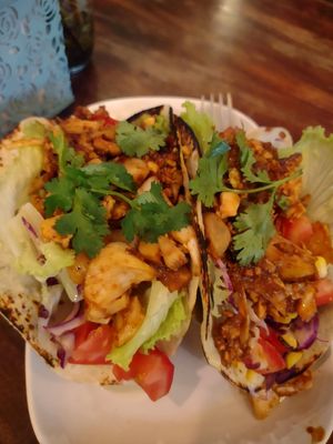 Bbq Jackfruit tacos. Very good at VegetaBowl in Koh Tao