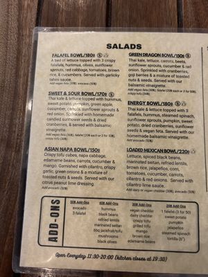 Menu february  at VegetaBowl in Koh Tao