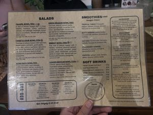 Menu  at VegetaBowl in Koh Tao