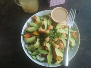 Yummy Asian Napa Bowl plus Avocado, Pumpkin and Sweet Potato at VegetaBowl in Koh Tao