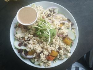 Delicious Sweet & Sour Bowl with extra vegan Feta at VegetaBowl in Koh Tao