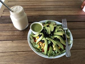 Nutty Banana & Mexican Bowl with Soba Nudels  at VegetaBowl in Koh Tao