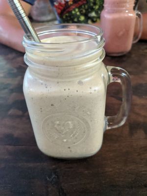 Coconut and peanut smoothie at VegetaBowl in Koh Tao